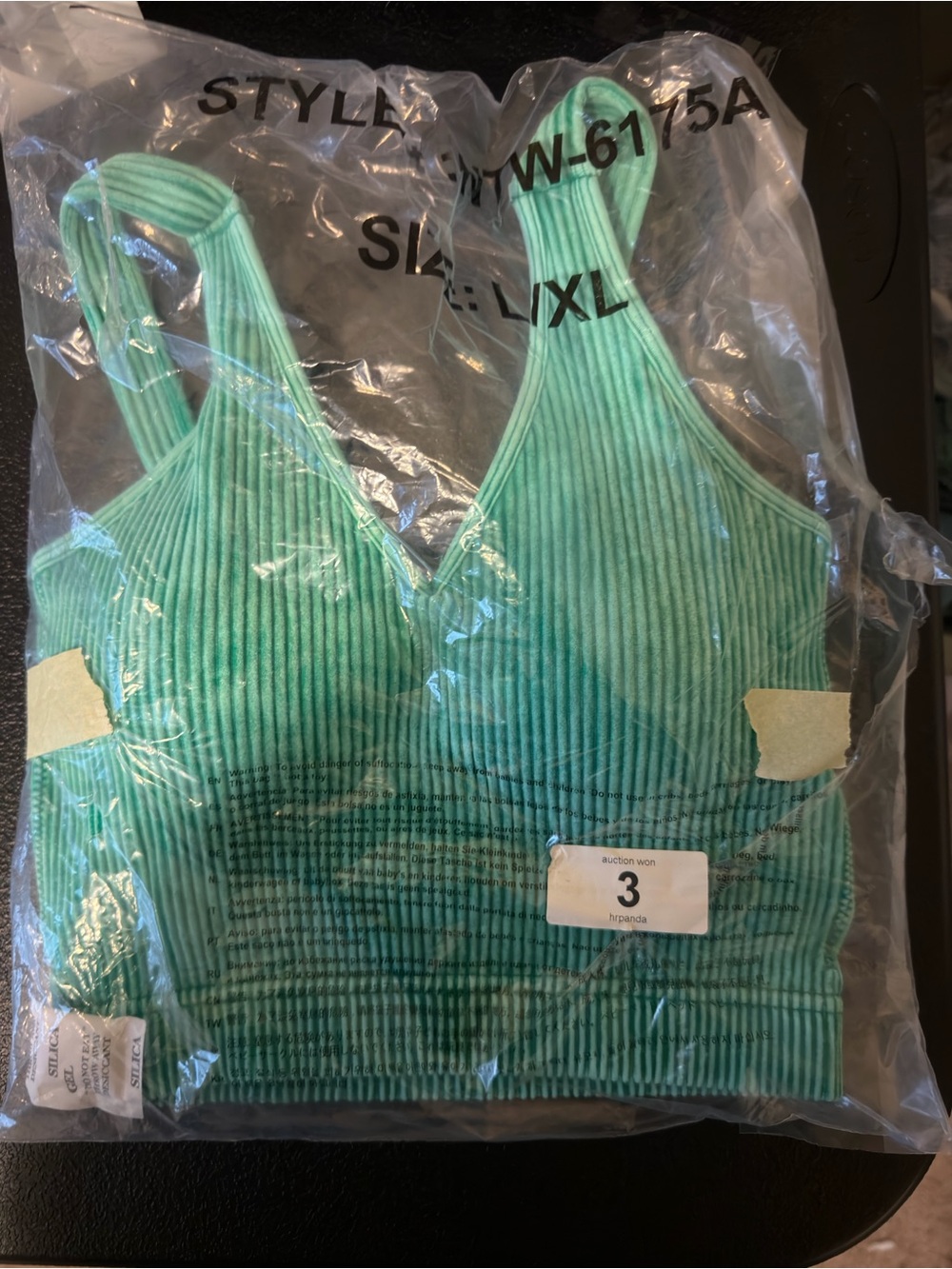 Zenana Mint Green Ribbed V-Neck Brami L/XL